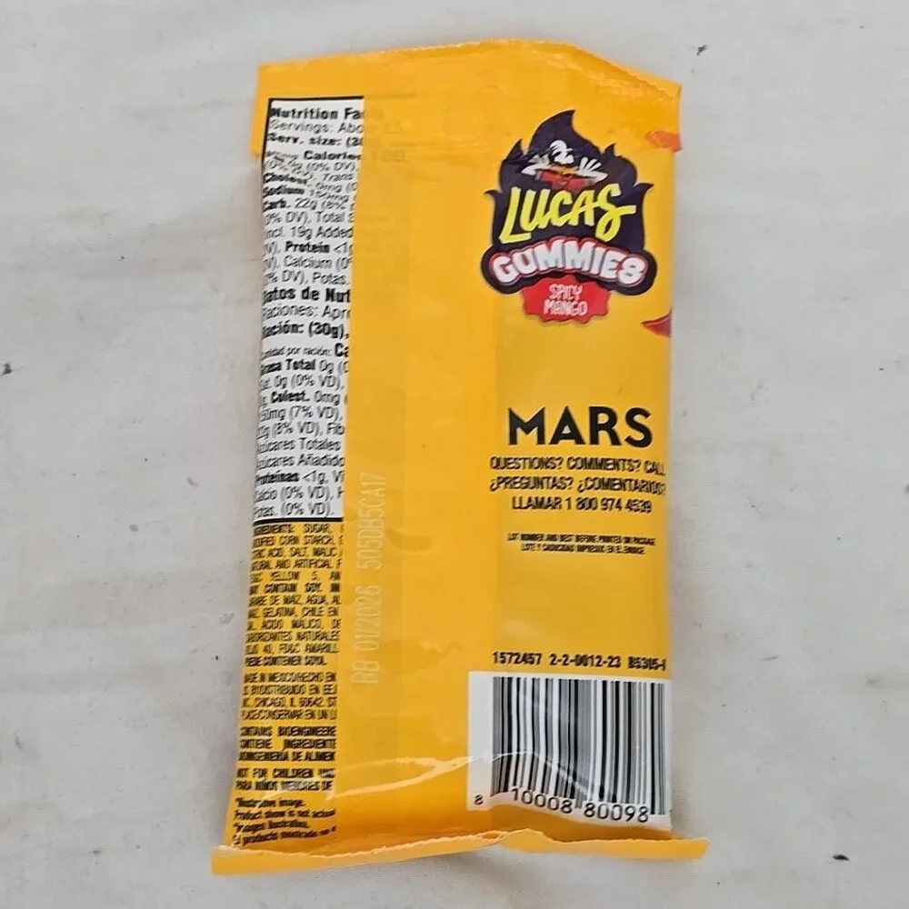 Lucas Gummies Spicy Mango 12-PACK Sweet and Sour Candy Snacks 29.52 Oz